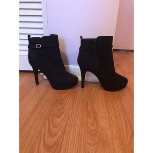 H&M Black Suede High Heel Boots